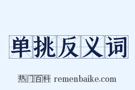 单挑反义词是什么意思的图片